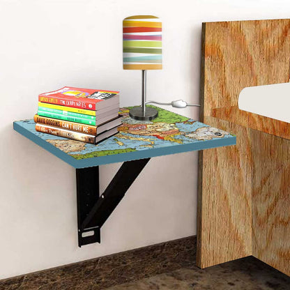 Fold Down Table Wall Mounted with Desk - World Map Nutcase