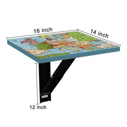 Fold Down Table Wall Mounted with Desk - World Map Nutcase