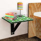 Folding Side Table for Bedroom - Dark Green Tropical Leaf Nutcase