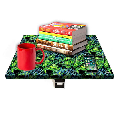 Wall Mounted Bedside Table - Green Black Leaf Nutcase