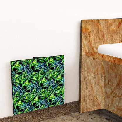 Wall Mounted Bedside Table - Green Black Leaf Nutcase