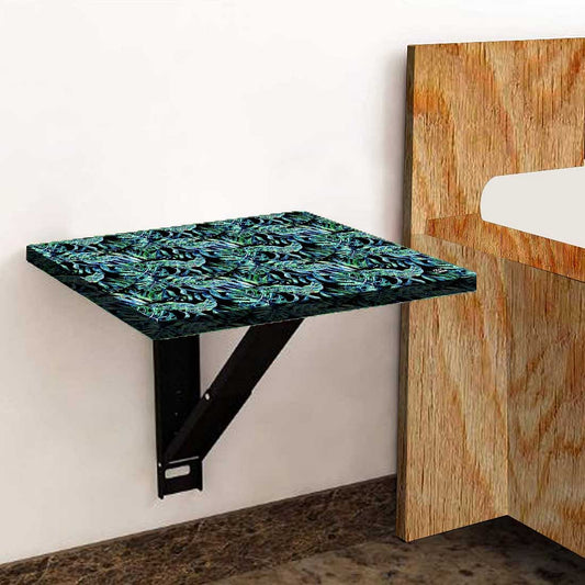 Wall Mounted Folding Bedside Table - Dark Green Tropical Nutcase