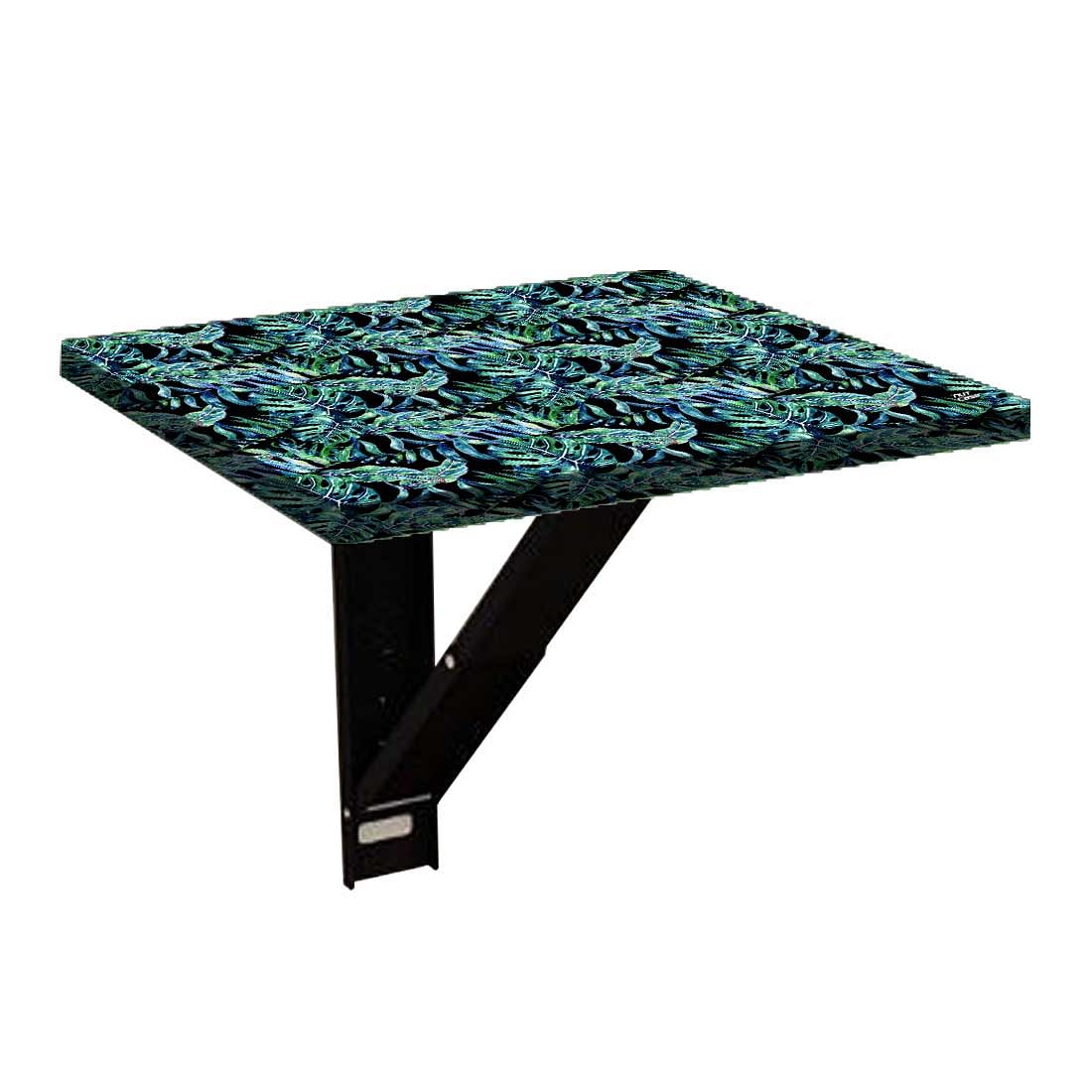 Wall Mounted Folding Bedside Table - Dark Green Tropical Nutcase