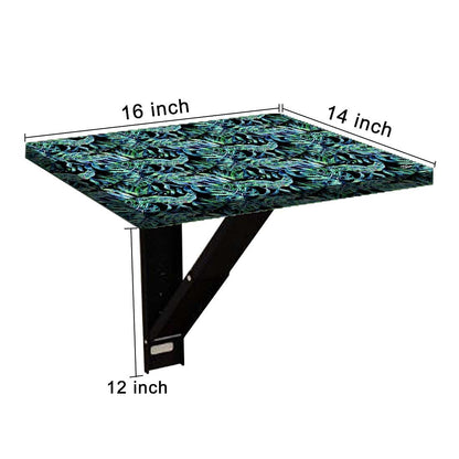 Wall Mounted Folding Bedside Table - Dark Green Tropical Nutcase