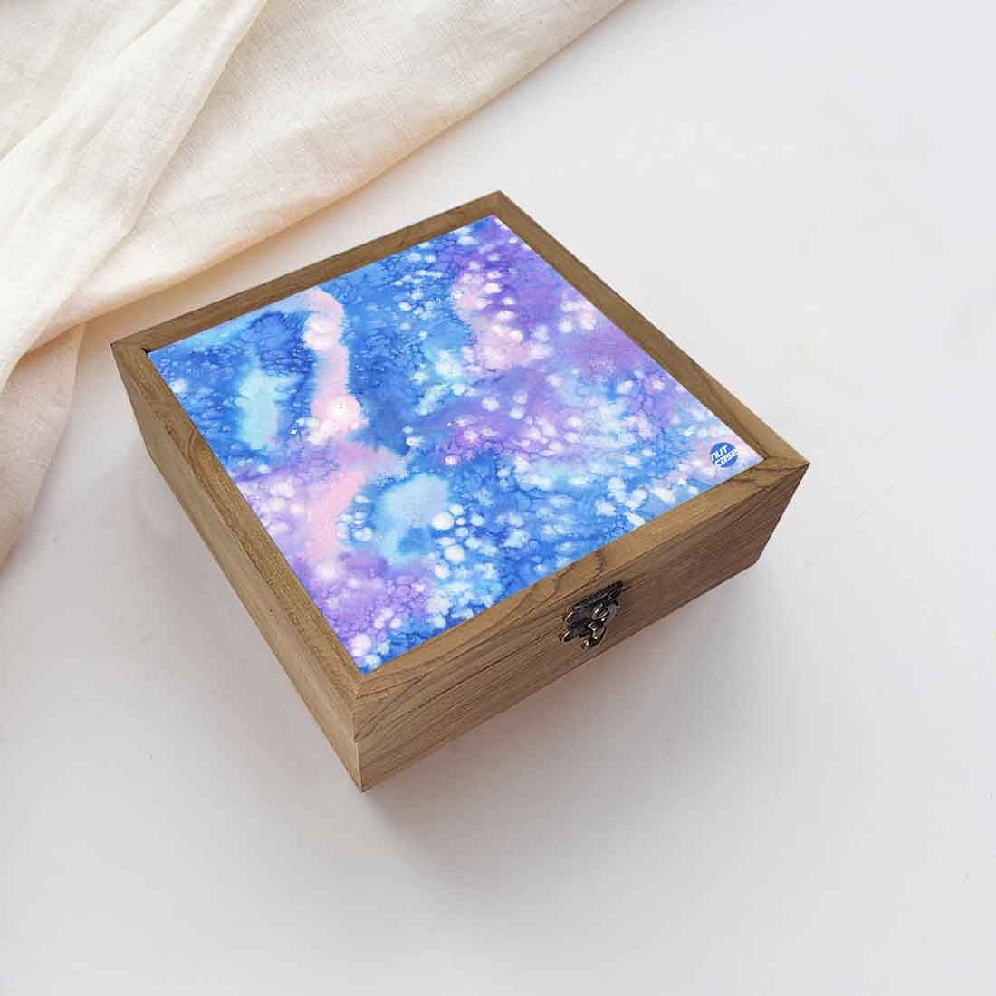 Nutcase Designer jewellery box for girls Wooden  -Arctic Space Purple Watercolor Nutcase