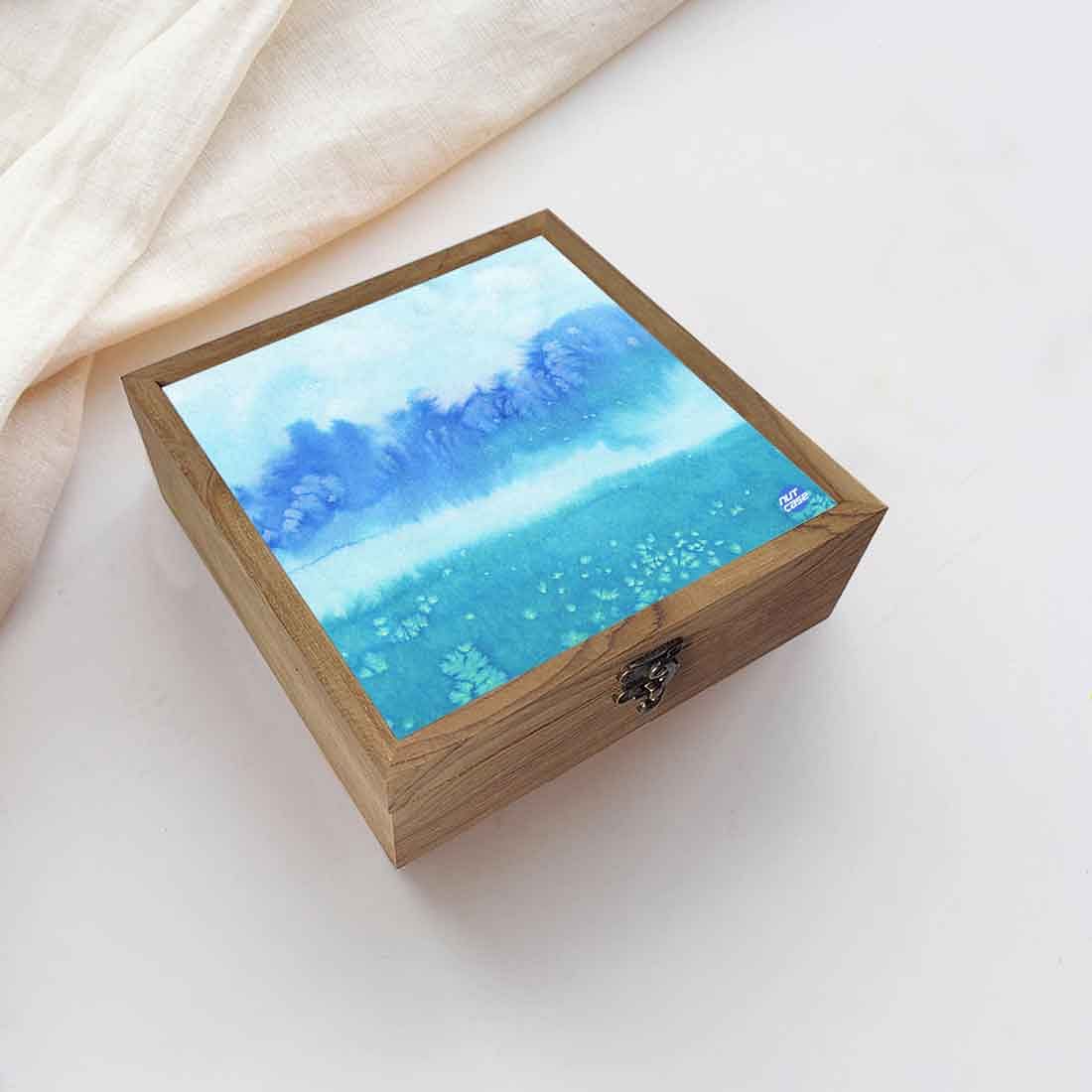Nutcase Jewellery Box for Women Stylish - Unique Gifts -Arctic Space Sky Blue Watercolor Nutcase