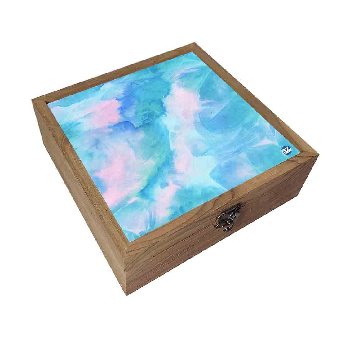 Nutcase Jewellery Organisers Storage Box - Unique Gifts -Arctic Blue Space Watercolor Nutcase