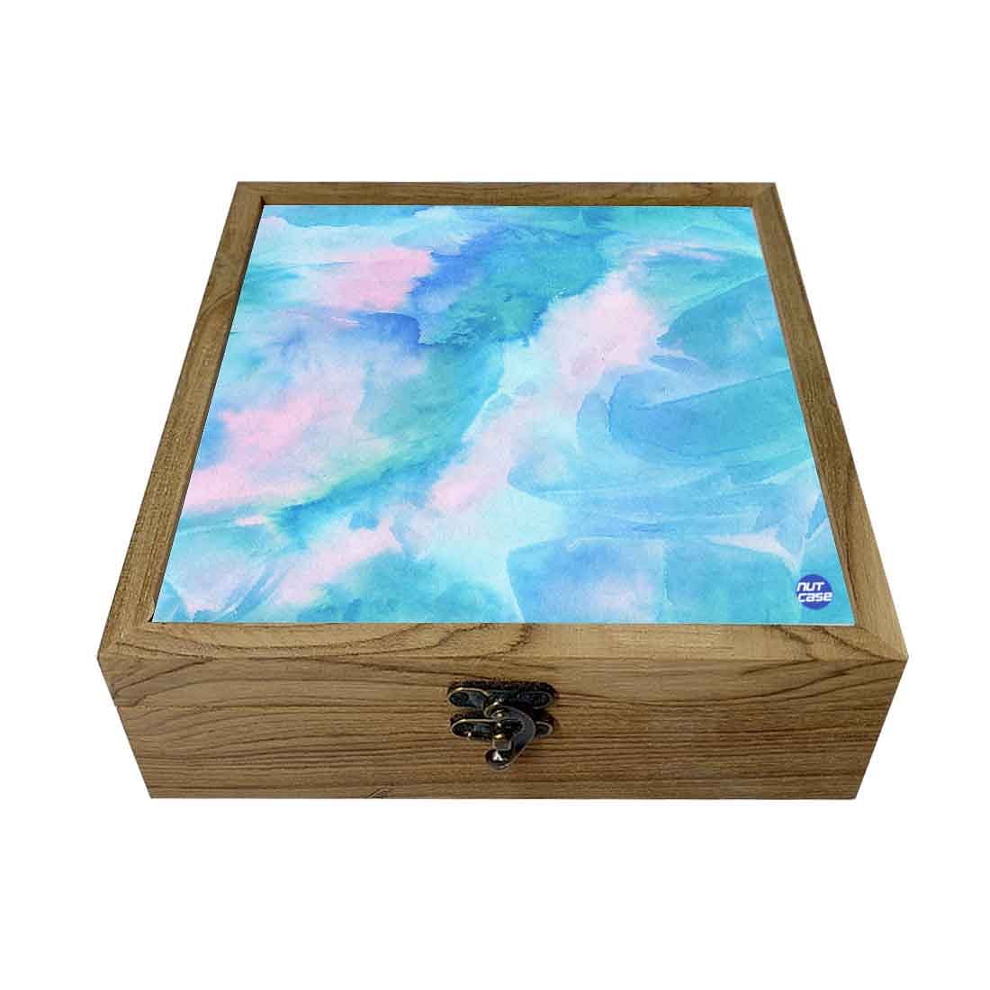 Nutcase Jewellery Organisers Storage Box - Unique Gifts -Arctic Blue Space Watercolor Nutcase