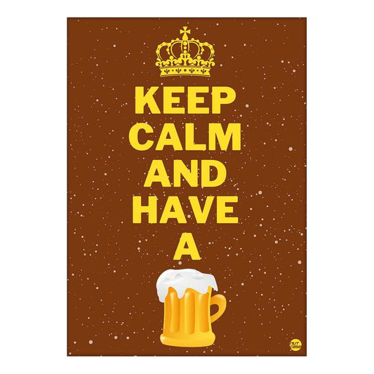 Designer Beer Bar Poster Wall Art for Home Restaurant-Keep Calm Nutcase