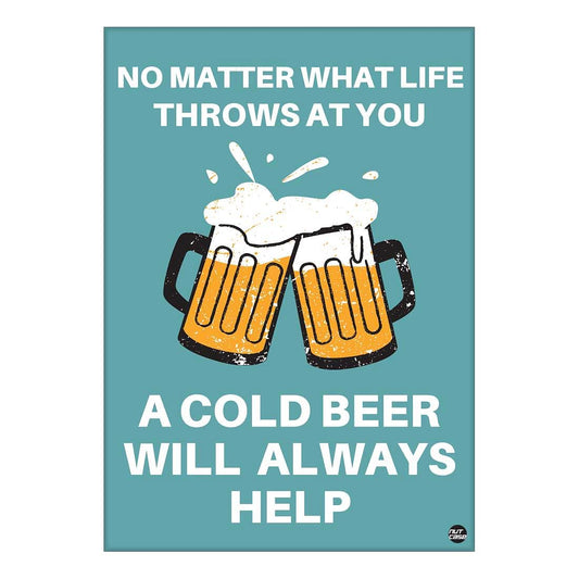 Designer Beer Poster Bar Wall Art-Always Help Nutcase