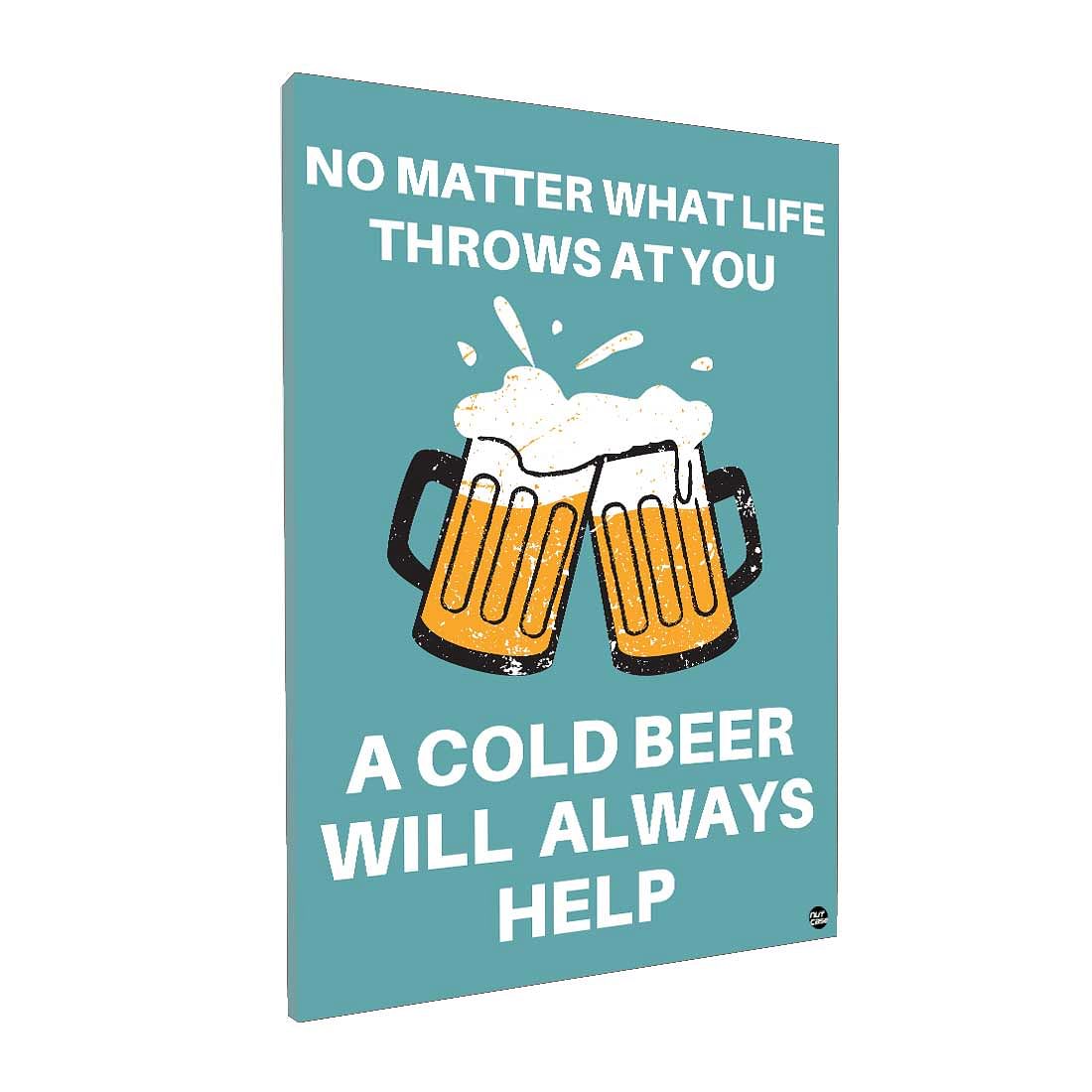 Designer Beer Poster Bar Wall Art-Always Help Nutcase