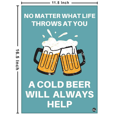 Designer Beer Poster Bar Wall Art-Always Help Nutcase