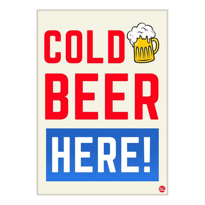 Designer Hanging Pub Sign Décor - Cold Beer Here Nutcase