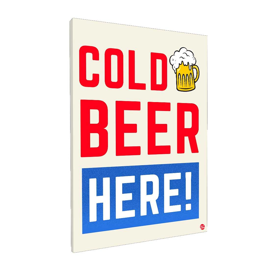 Designer Hanging Pub Sign Décor - Cold Beer Here Nutcase