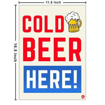 Designer Hanging Pub Sign Décor - Cold Beer Here Nutcase