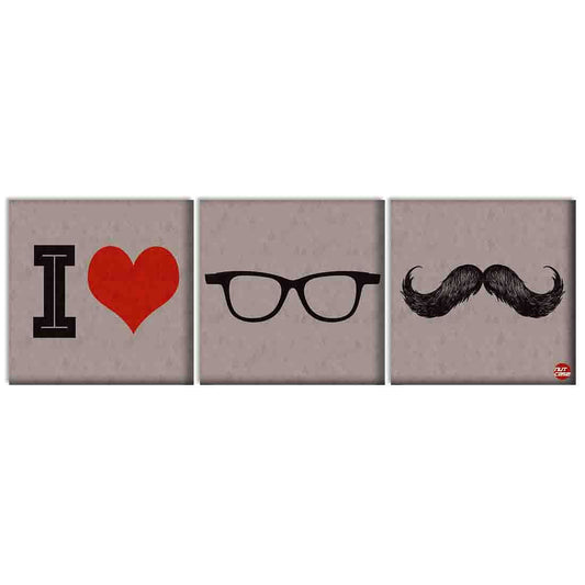 Wall Art Decor Panel For Home - I Love Mustache Nutcase