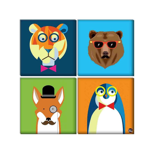Wall Art Decor Panel For Home - Hipster Animals Nutcase