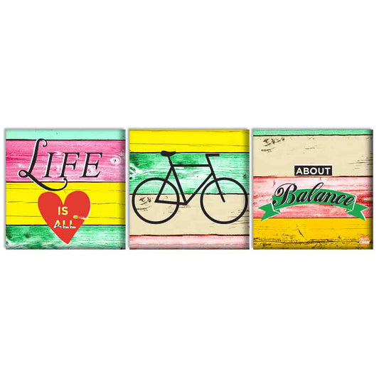 Wall Art Decor Hanging Panels Set Of 3 -life is all about balance Nutcase