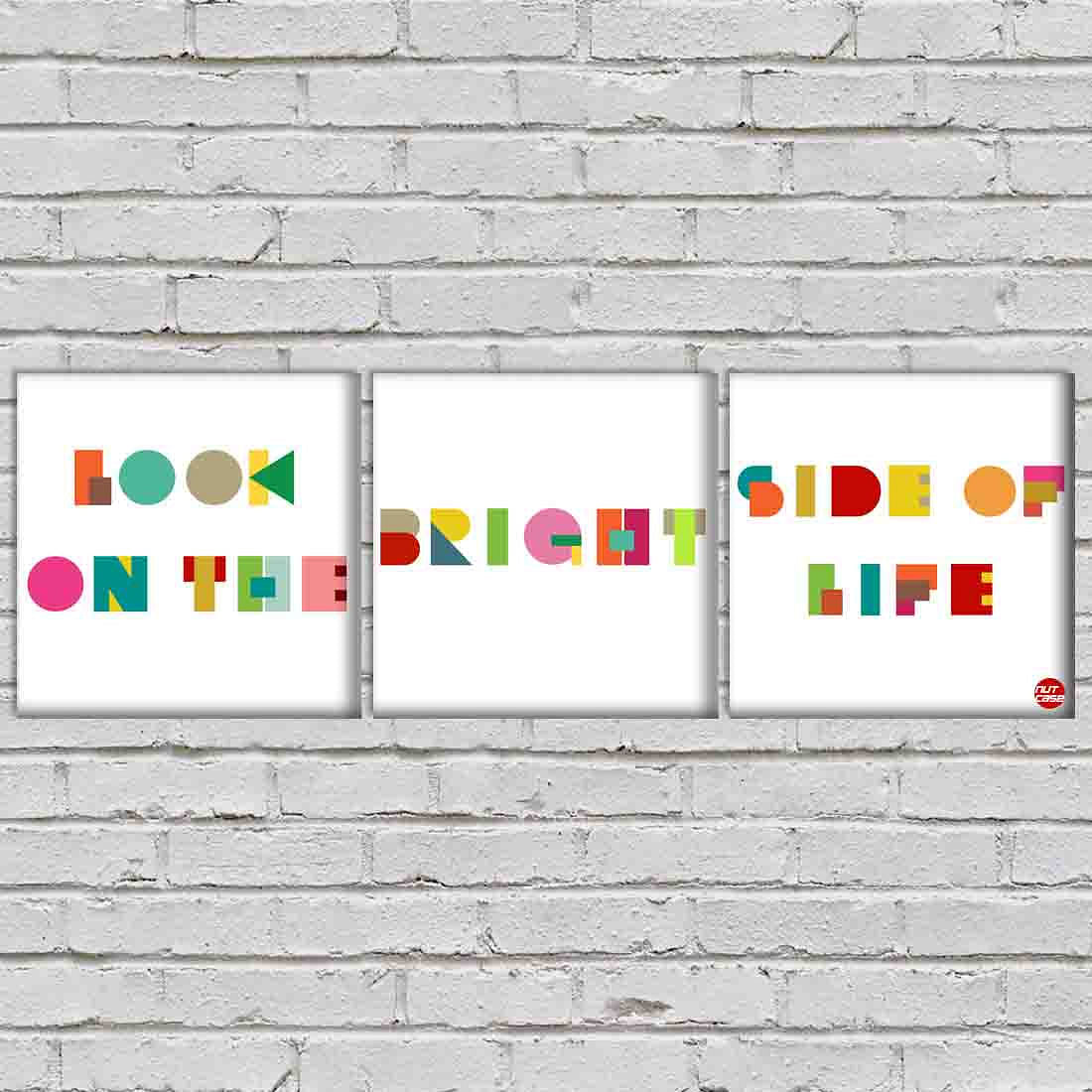 Wall Art Decor Hanging Panels Set Of 3 -look on the bright Nutcase