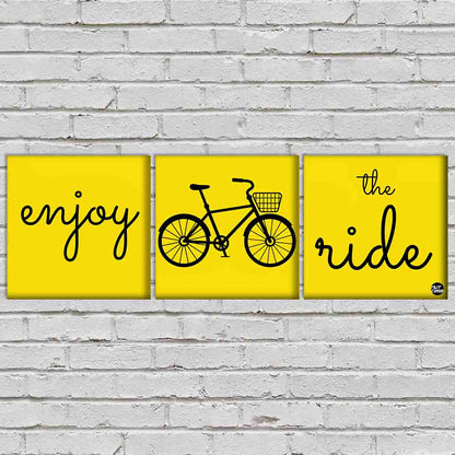 Wall Art Decor Hanging Panels Set Of 3 -enjoy the ride Nutcase