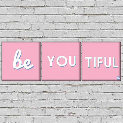 Designer Modern Wall Art Online Set Of 3 -be you tiful Nutcase