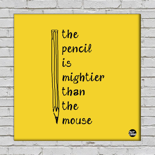 Wall Art Decor Panel For Home - The Pencil Yellow Nutcase