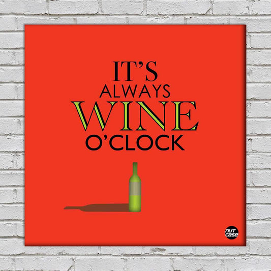Wall Art Panels For Home Decor - Its Wine O'Clock Red Nutcase