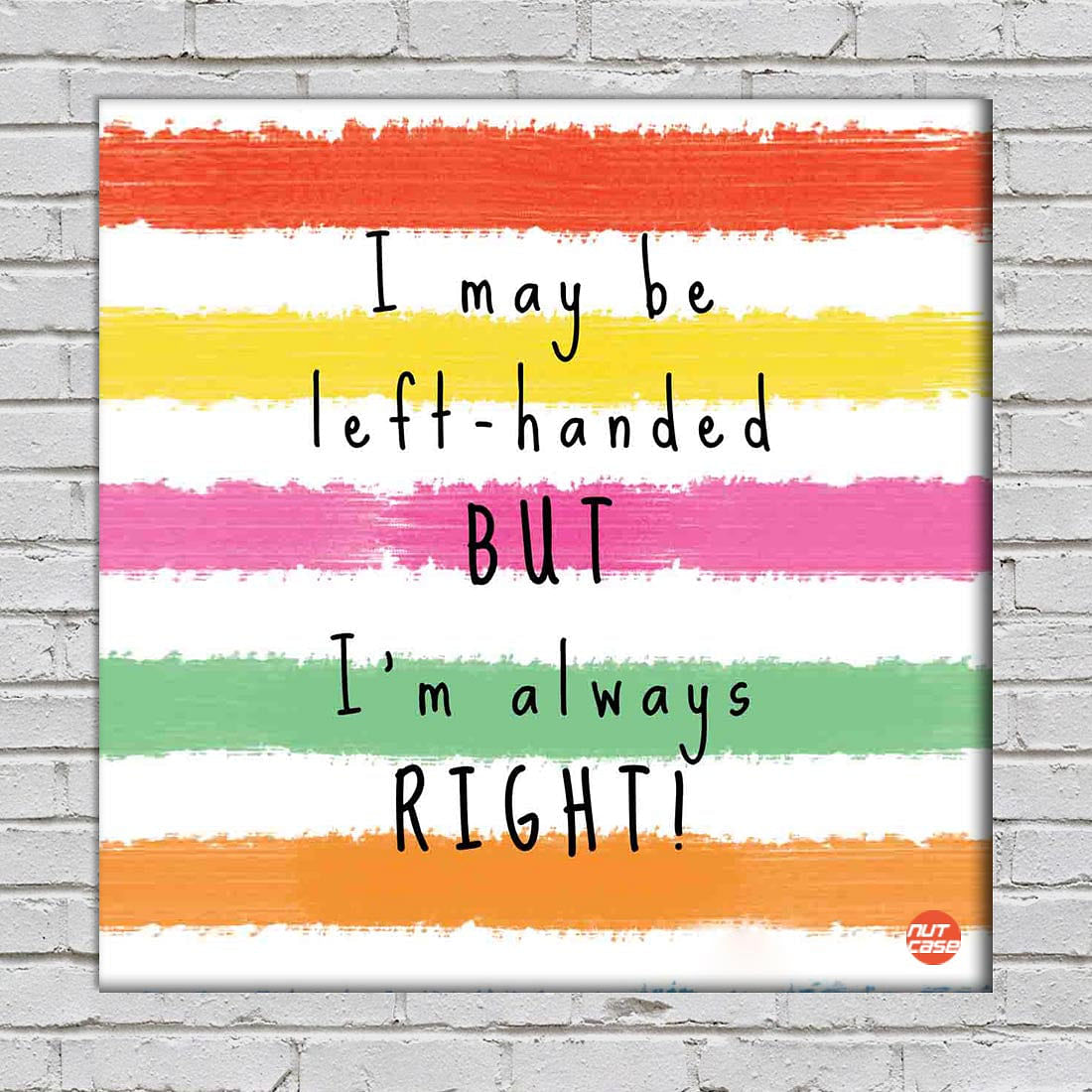 Wall Art Decor Panel For Home - I May Be Left Handed Nutcase