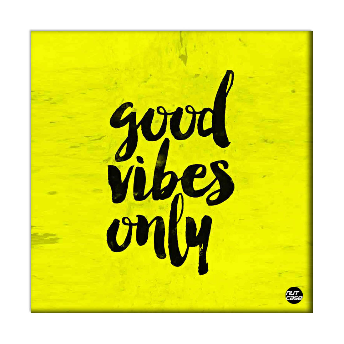 Wall Art Decor Panel For Home - Good Vibes Only Yellow Nutcase