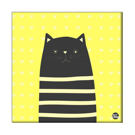 Wall Art Decor Panel For Home - Yellow Cat Nutcase