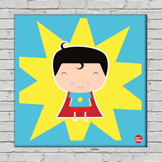 Wall Art Decor Panel For Home - Cute Superboy Nutcase