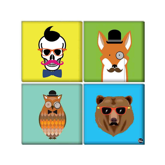 Wall Art Decor For Home Set Of 4 -Animals Nutcase