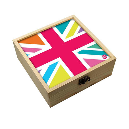 Jewellery Box Wooden Jewelry Organizer -  Designer Flag Nutcase