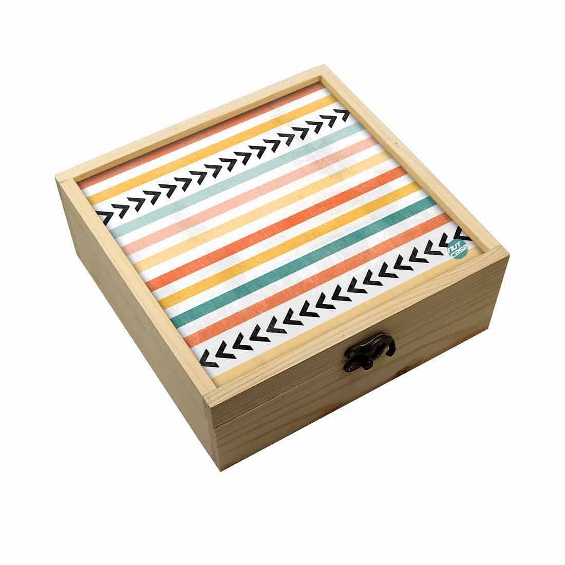 Jewellery Box Wooden Jewelry Organizer -  Lines & Arrows Nutcase