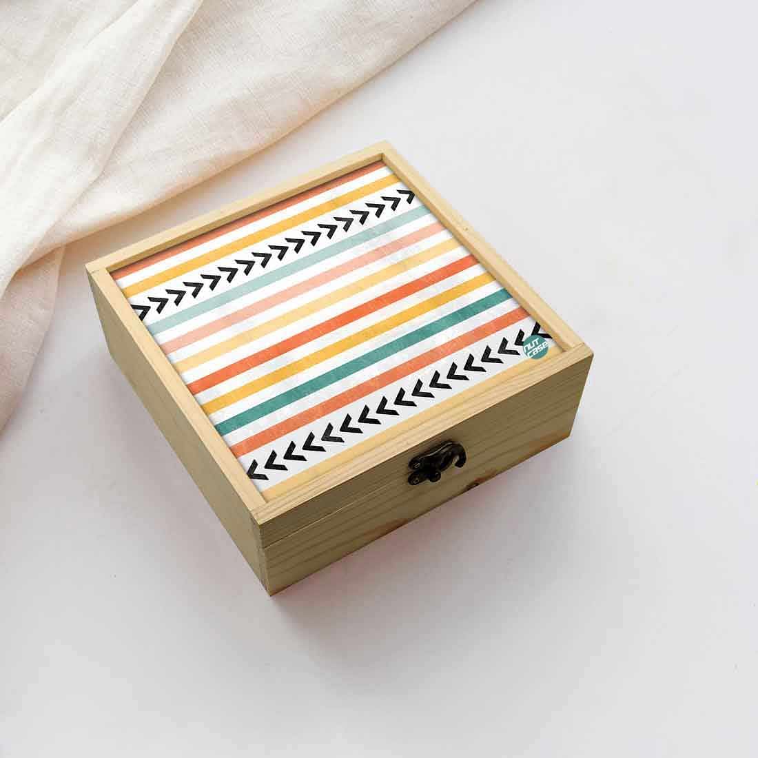 Jewellery Box Wooden Jewelry Organizer -  Lines & Arrows Nutcase