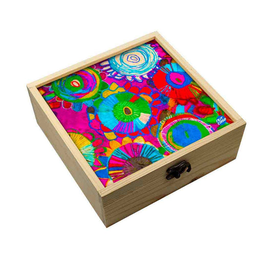 Jewellery Box Wooden Jewelry Organizer -  Floral Drawing Nutcase