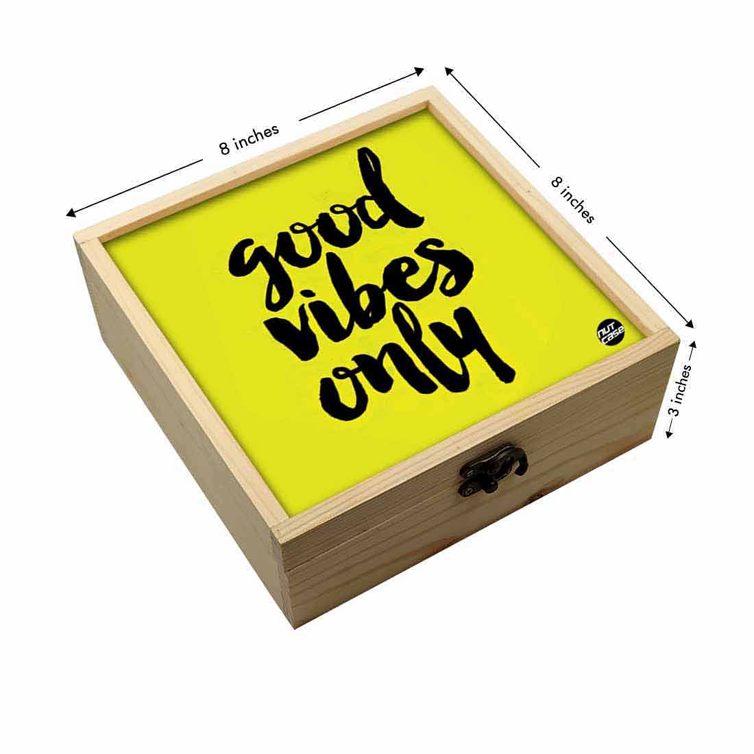 Jewellery Box Wooden Jewelry Organizer -  Good Vibes Only Nutcase