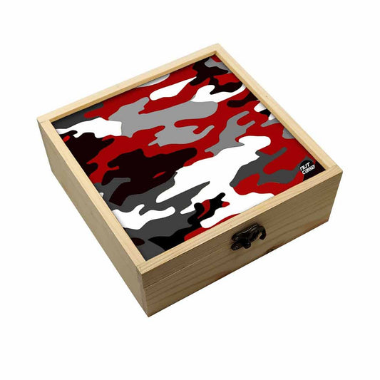 Jewellery Box Makepup Organizer -  Red Black Camo Nutcase