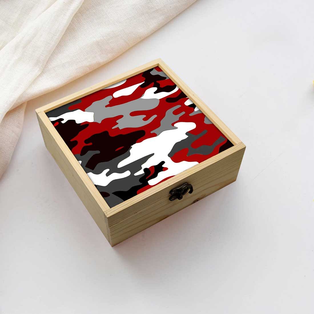 Jewellery Box Makepup Organizer -  Red Black Camo Nutcase