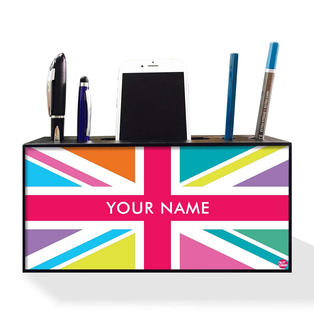 Personalized Pen Mobile Stand Holder for Corporate Gifts - Add Your Name Nutcase