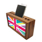 personalized Wood desk organizer - Union Jack British Flag Nutcase