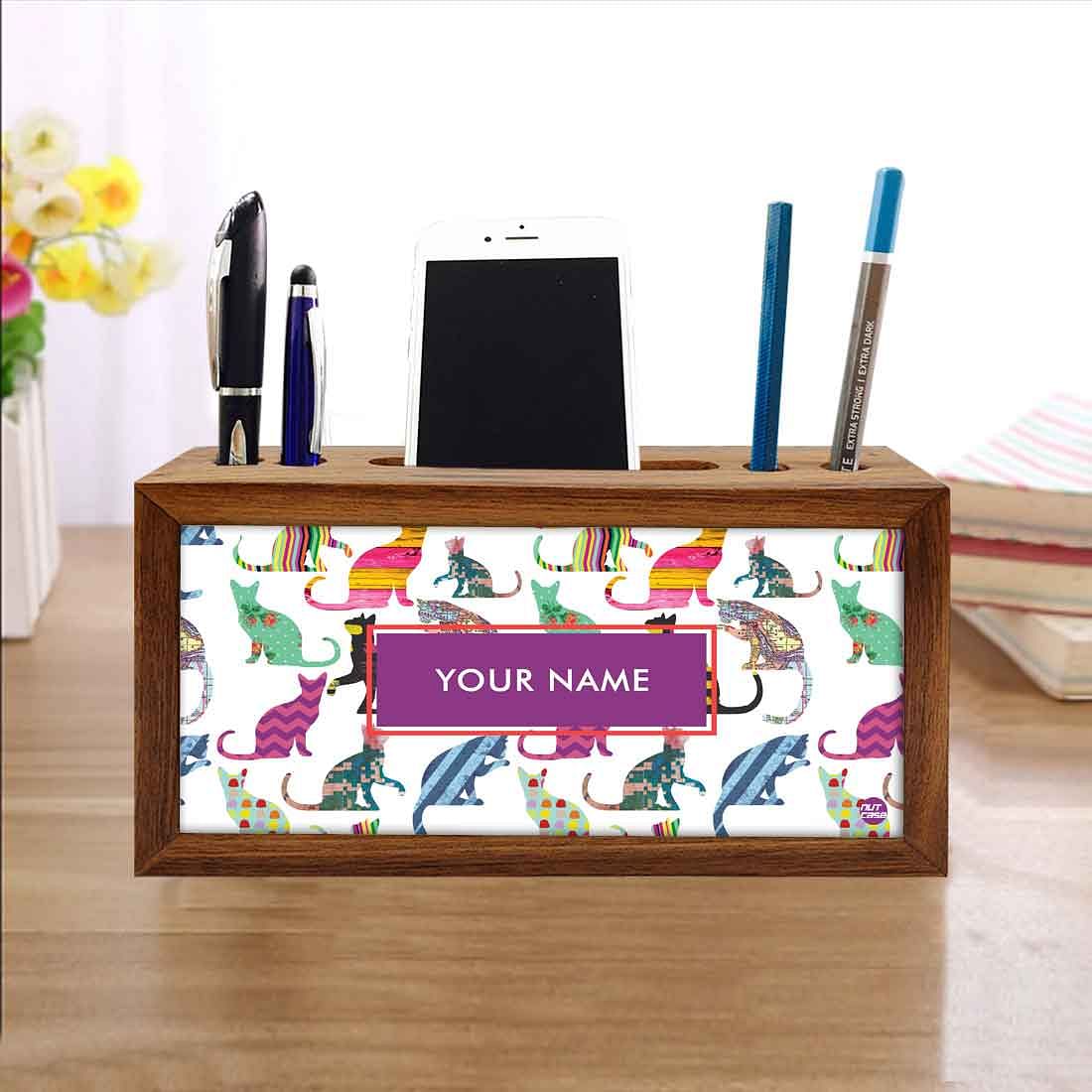 personalised desk organizer - Colorful Cat Nutcase