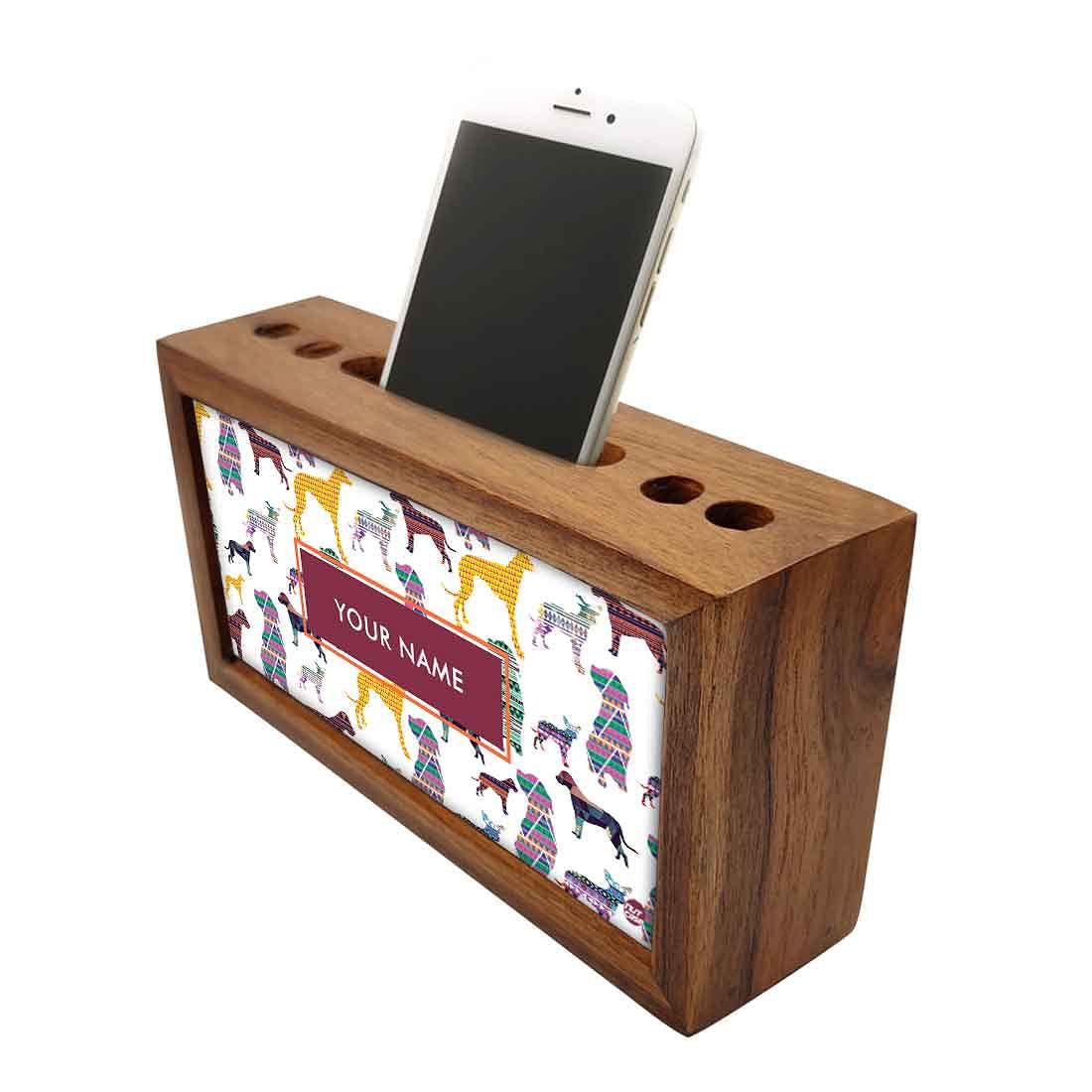 personalised Wooden desk organiser - Colorful Dog Nutcase