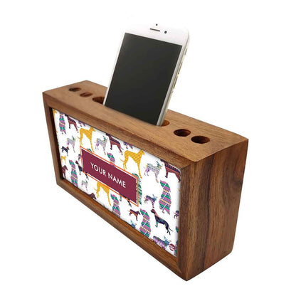 personalised Wooden desk organiser - Colorful Dog Nutcase