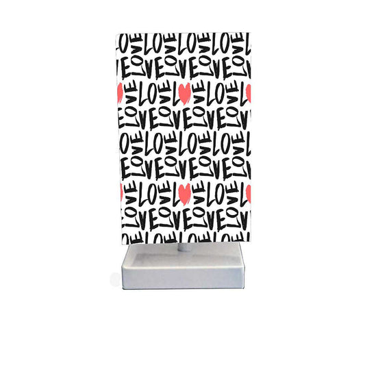 Table Lamp For Bedroom - Love Repeat Pattern Nutcase