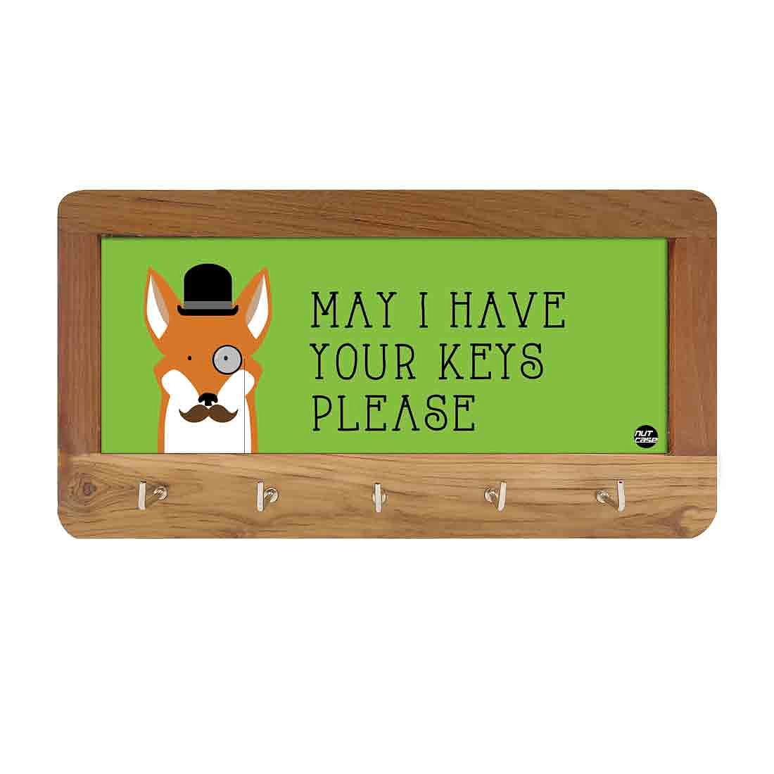 Wall Key Holder Hanger Keys Organizer Home Decor - Hipster Fox Nutcase