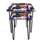 Nesting Coffee Table Nest of 2 for Living Room Bedroom - Grunge Look Nutcase