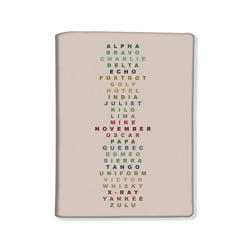 Designer Passport Cover -  Phonetic Alphabet Table Nutcase