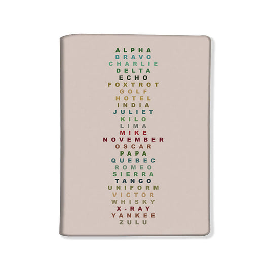 Designer Passport Cover -  Phonetic Alphabet Table Nutcase