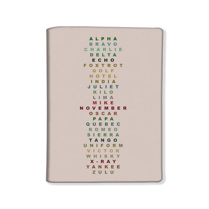 Designer Passport Cover -  Phonetic Alphabet Table Nutcase